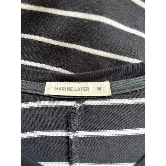 Marine Layer Mackenzie Striped Dress Women's Medium Black White Casual Pockets - Picture 8 of 10
